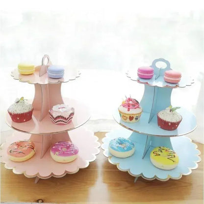 Cake Rack Stand 3 Layer Afternoon Tea Wedding Banquet Plates Party Utensils Birthday Party Christmas Party Cake Tools Display De
