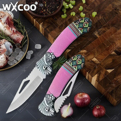 WXCOO Folding Knife Stainless Steel Cooking Kitchen Vegetable Knife Accessories Fruit Peeler Meat Cleaver Pocket Knife Kitchen