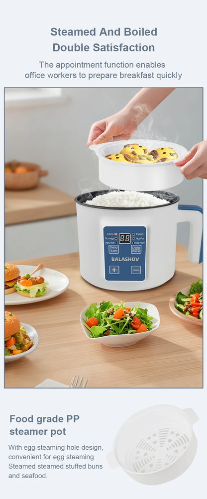 Electric Rice Cooker Single Double Layer Intelligent Automatic Home Mini  Kitchen Cooker 220V/EU Plug MultiCooker Steamed Rice P