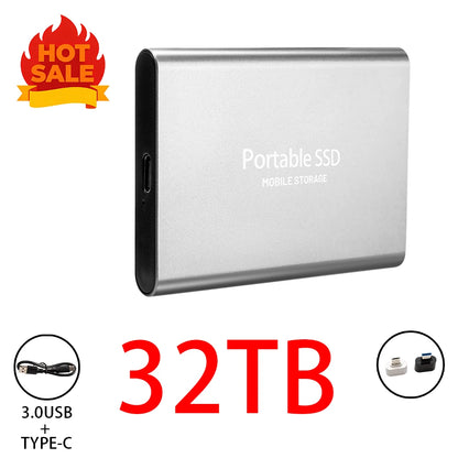 Highly cost-effective external hard drive, durable, efficient, and portable, with 256TB high-speed USB 3.1 Type C
