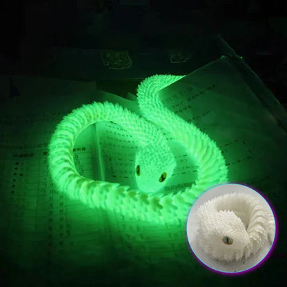 3D Random colored eyes Printed Snake Movable Joint Simulation Snake Figurine Creative Home Office Desktop Ornament