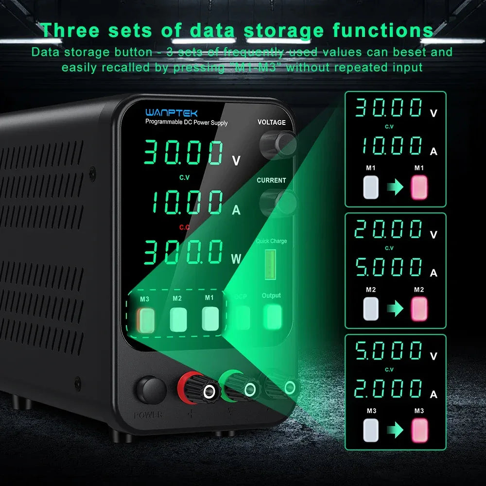 Wanptek DC Laboratory Power Supply 30V 10A 60V 5A 120V 3A Adjustable Voltage Current Applicable voltage 110V 220V Power Supply