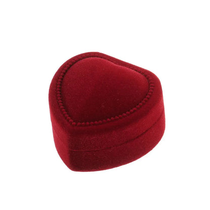 Fashion Velvet Ring Box Engagement Wedding Party Valentine's Day Jewelry Case Heart Boxes Earrings Holder Couple Lover Gifts