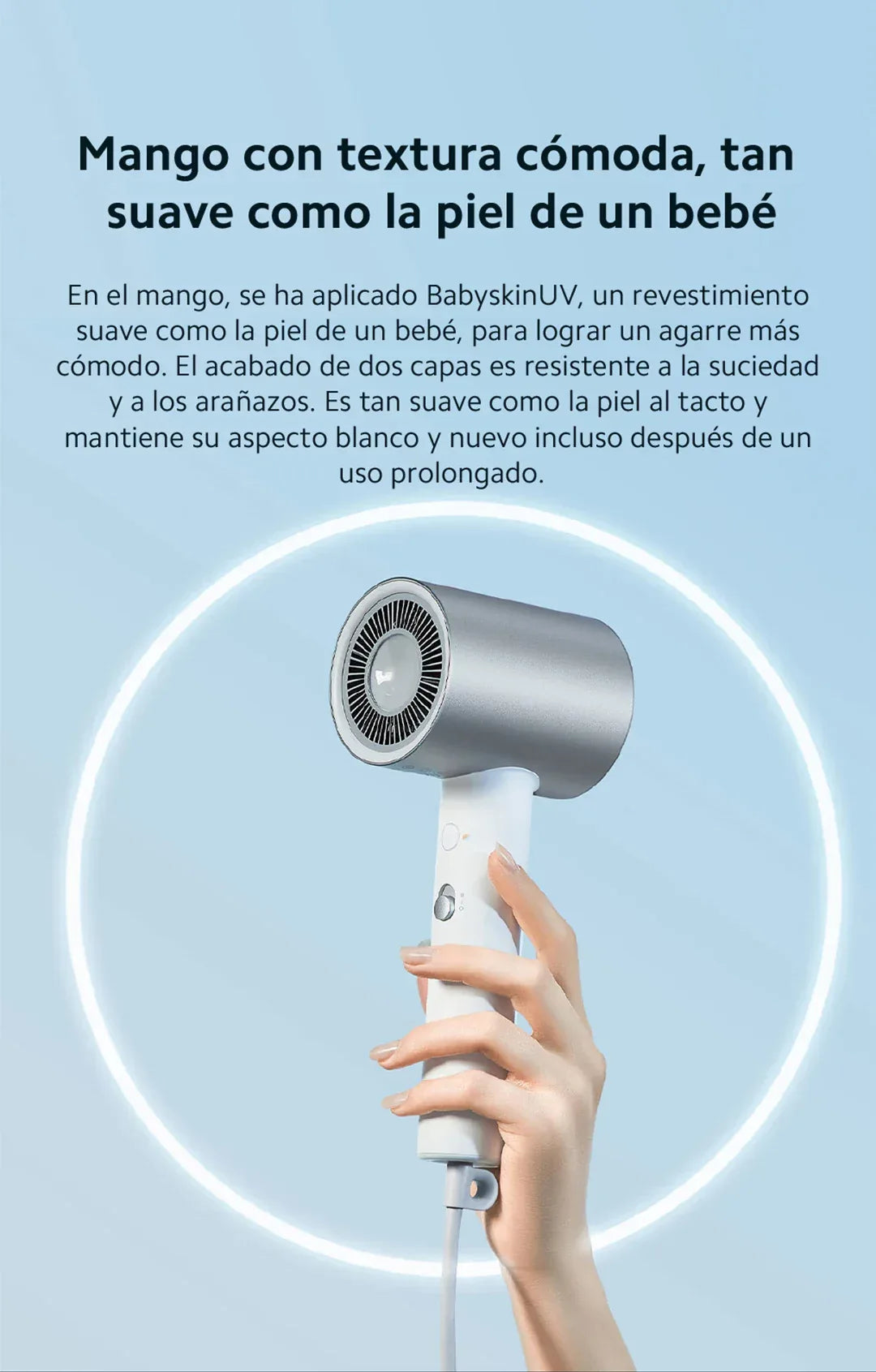 Official｜Xiaomi Water Ionic Hair Dryer H500｜Terapia de iones de agua doble｜Flujo de aire ultraalto de 20 m/s｜Cuerpo de metal"
