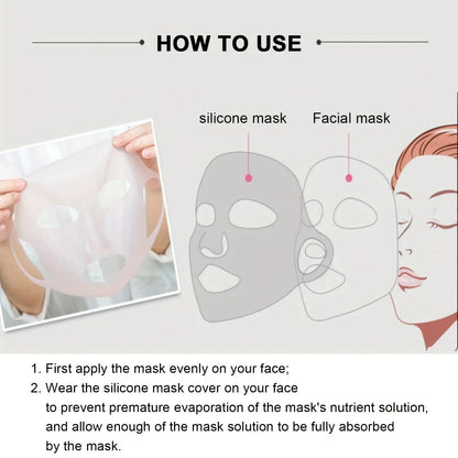 3D Silicone Face Mask Cover Reusable Face Mask Holder for Sheet Masks Moisturizing Facial Mask Cover Prevent Evaporation Beauty
