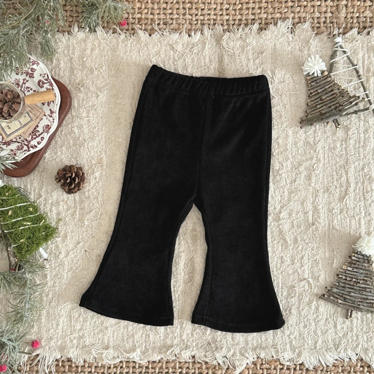 Baby Trousers Spring Loose Solid Color Bell Bottom Pants Newborn Girl Stretch Trousers Autumn Toddler Girl Clothes