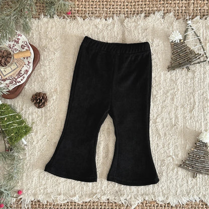 Baby Trousers Spring Loose Solid Color Bell Bottom Pants Newborn Girl Stretch Trousers Autumn Toddler Girl Clothes