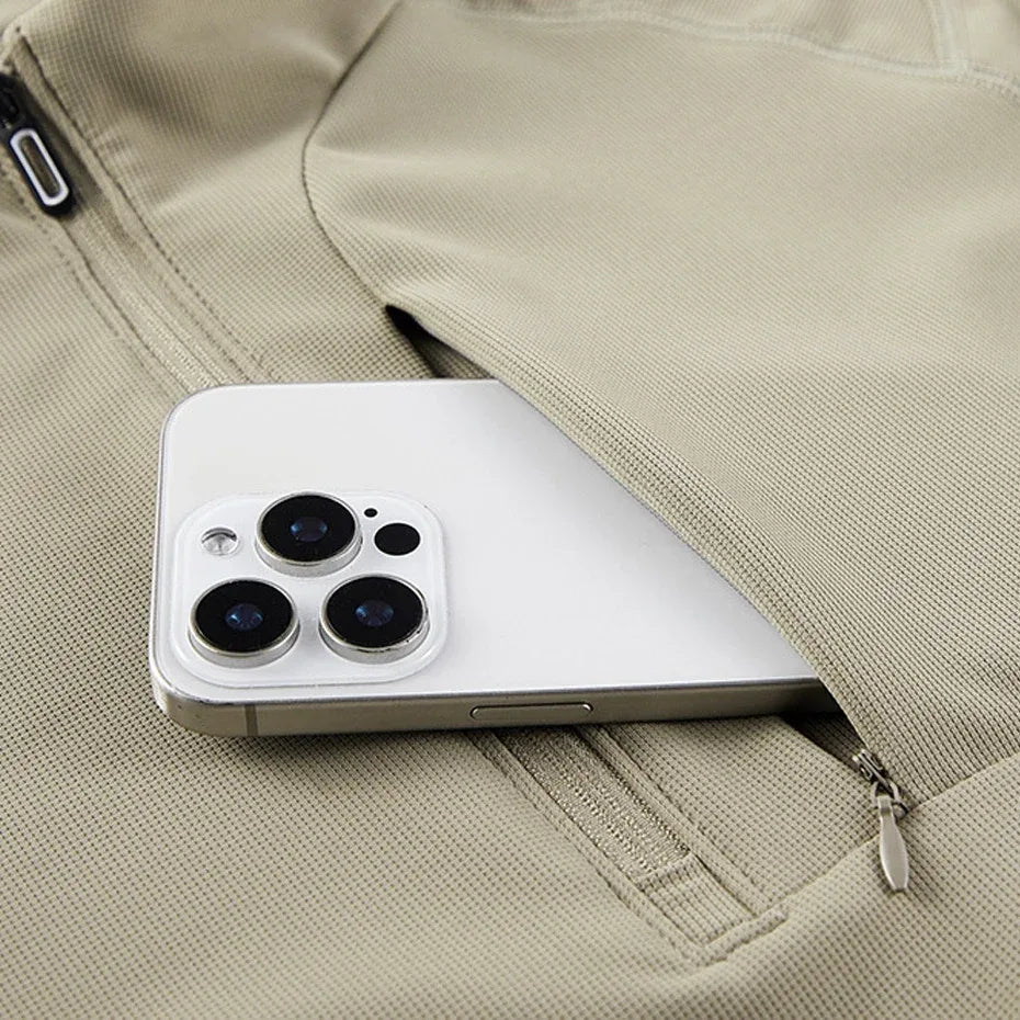 Quick Dry Men's Polo Shirt Stand Collar Pullover Male Long Sleeve Half Zipper Spring Big Size Plus Large 6XL 7XL 8XL Sport Golf