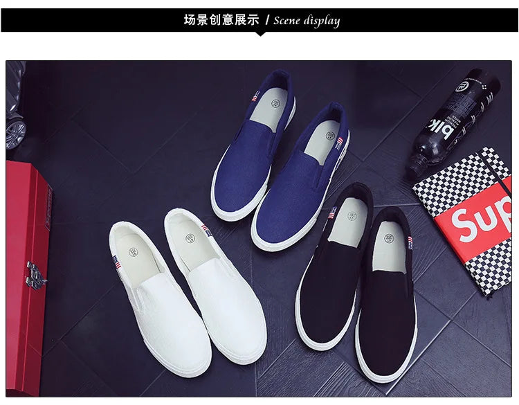 Men Casual Shoes Canvas Luxury 2025 Mens Loafers Breathable Slip on FlatsMale Vulcanized Shoes White Driving Shoes Plus Size 47
