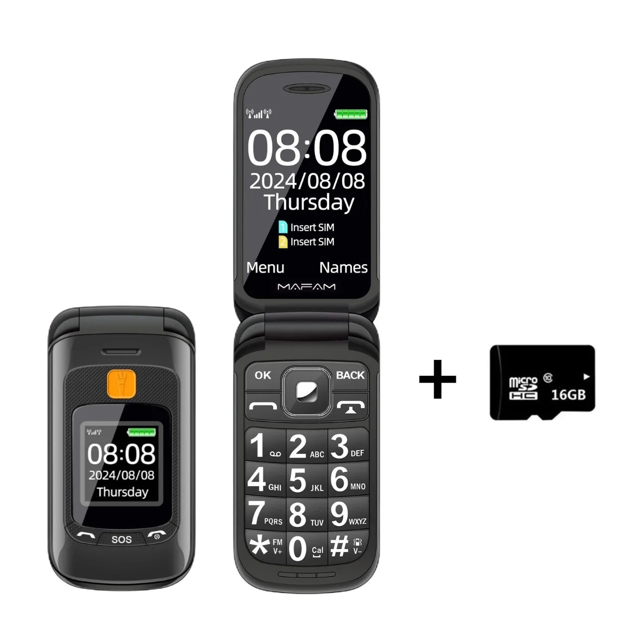 Mafam F899 Small Cover Folded Elderly Mobile Phone For Seniors Dual Display SOS Button Fast Quick Call Anti-Scratch Low Price