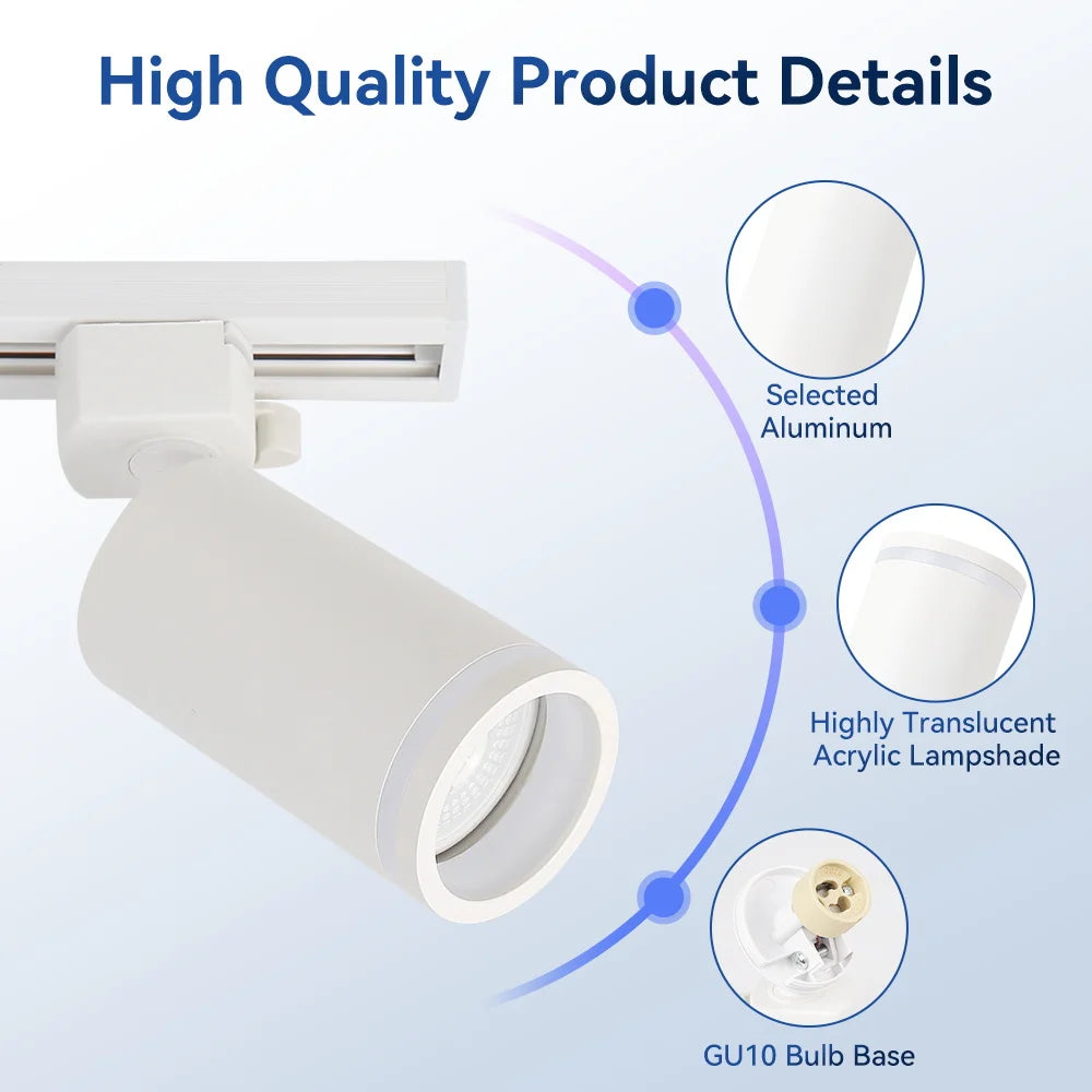 Led Track Light GU10 Spotlight 110V 220V Track Pendant Indoor for Home Decor Kitchen Bedroom Ceiling Lamp Fixture Track Lighting