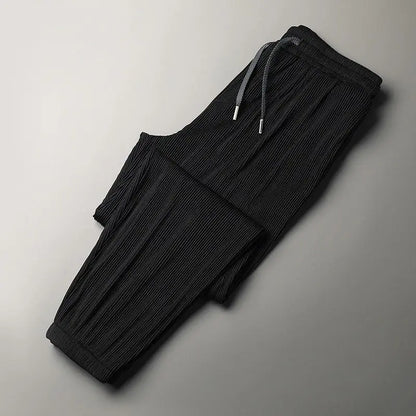 Summer Ice Silk Ultra-thin Ice Silk Pants Men's Loose Casual Pants Quick-drying Harajuku Fashion Pants Men's Thin Trousers
