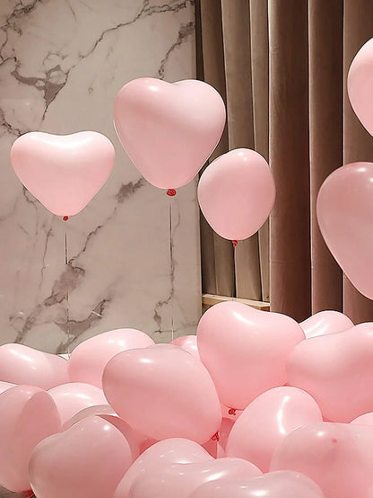 10/20Pcs Heart Shaped Balloons Red Pink Black Latex Balloon for DIY Valentine's Day Engagement Wedding Party Anniversary Decor