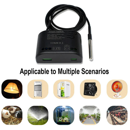 Dry Contact WIFI Tuya Smart Temperature Switch Controller Thermostat Sensor Passive Relay RF Receiver Work for Alexa Google Home