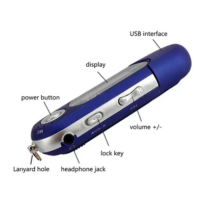 ABVO-Portable USB MP3 Player Music Player Digital LCD Screen Bluetooth FM Radio Multifunction MP3 Music Player