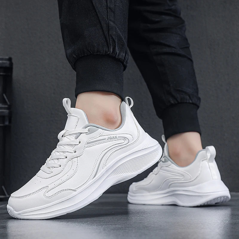 Spring Autumn Mens Leather Casual Sneakers Men Black White Sneakers Cheap Plus Big Size 47 48 49 50 51 52 Dropshipping