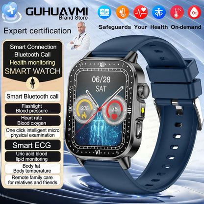 2026 New Health Smart Watch Precise Measurement ECG+PPG Blood Pressure Uric Acid Body Fat Analysis call SmartWatch For Men Women