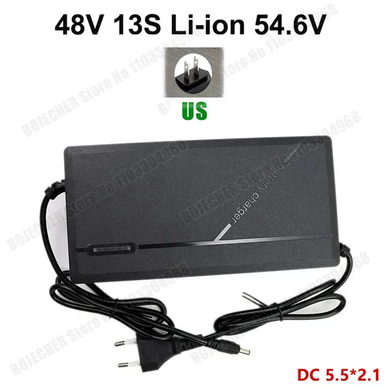 36V 48V 60V 72V Charger 2A 3A 5A 10S 13S 16S 20S Li-ion Battery Pack 42V 54.6V 67.2V 84V Ebike Intelligent Fast Charging EU Plug