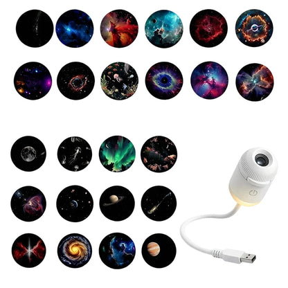 Mini Star Projector Night Light Starlight Atmosphere Lamp with Eye Protection for Bedroom Ceiling USB Rechargeable Aurora Light