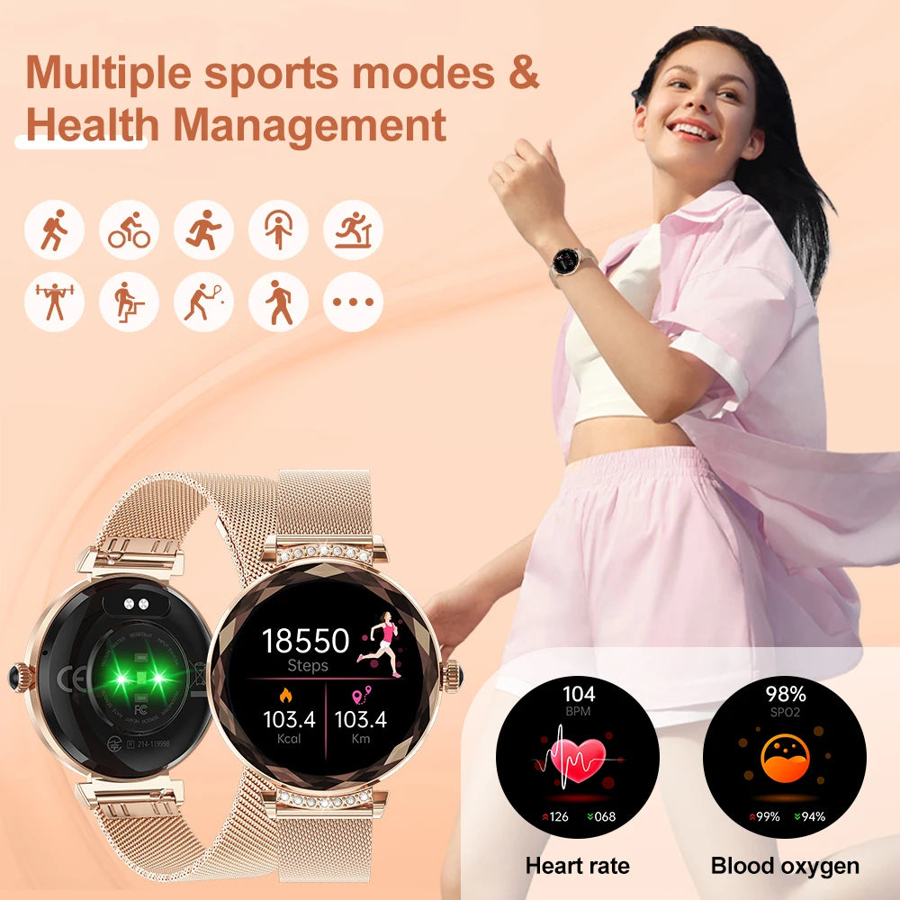 LIGE Fashion Ladies Smart Watch NX7 Pro AMOLED Screen Health Monitoring BT Call Female Women Sport Fitness Tracker Smartwatch