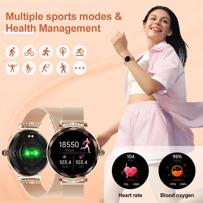 LIGE Fashion Ladies Smart Watch NX7 Pro AMOLED Screen Health Monitoring BT Call Female Women Sport Fitness Tracker Smartwatch