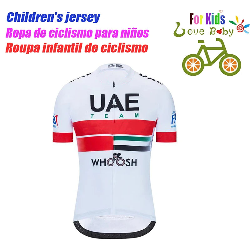 UAE 2022 New Kids Cycling Jerseys Set Summer Breathable Child Bike Cycling Clothes Boy Sport Bicycle Jersey Cycling Clothing