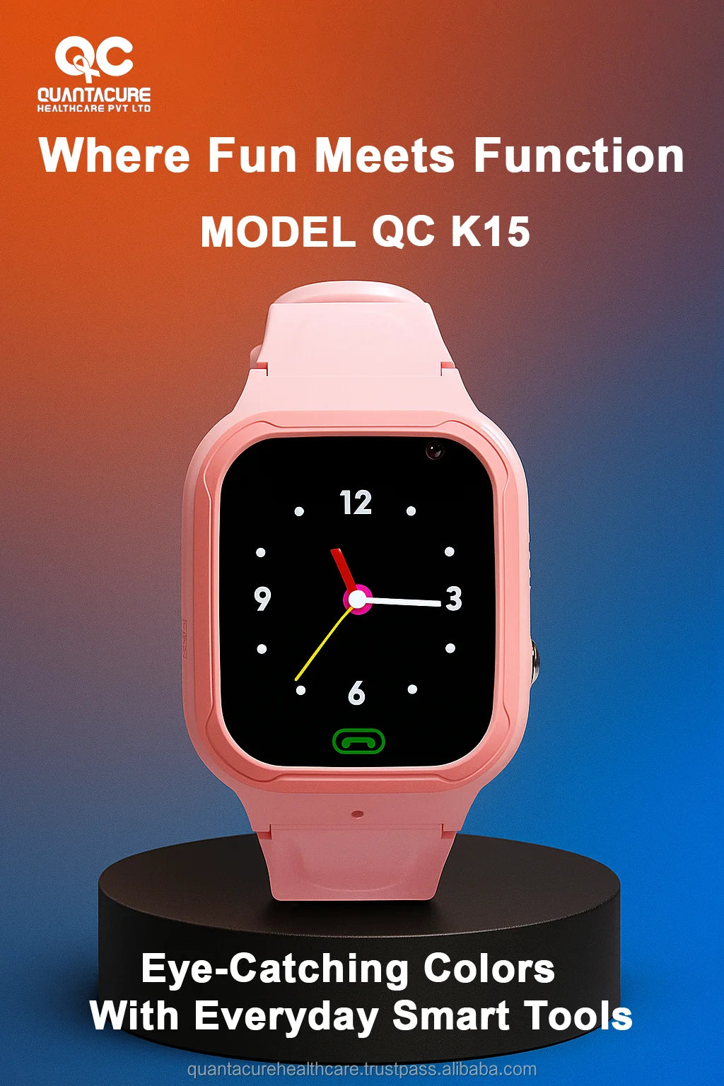 2025 QC K15 LT36 Kids Smartwatch 4G SOS Call Video Chat IP67 Waterproof LBS WiFi Tracker Remote Monitor RTOS 400mAh Square TFT