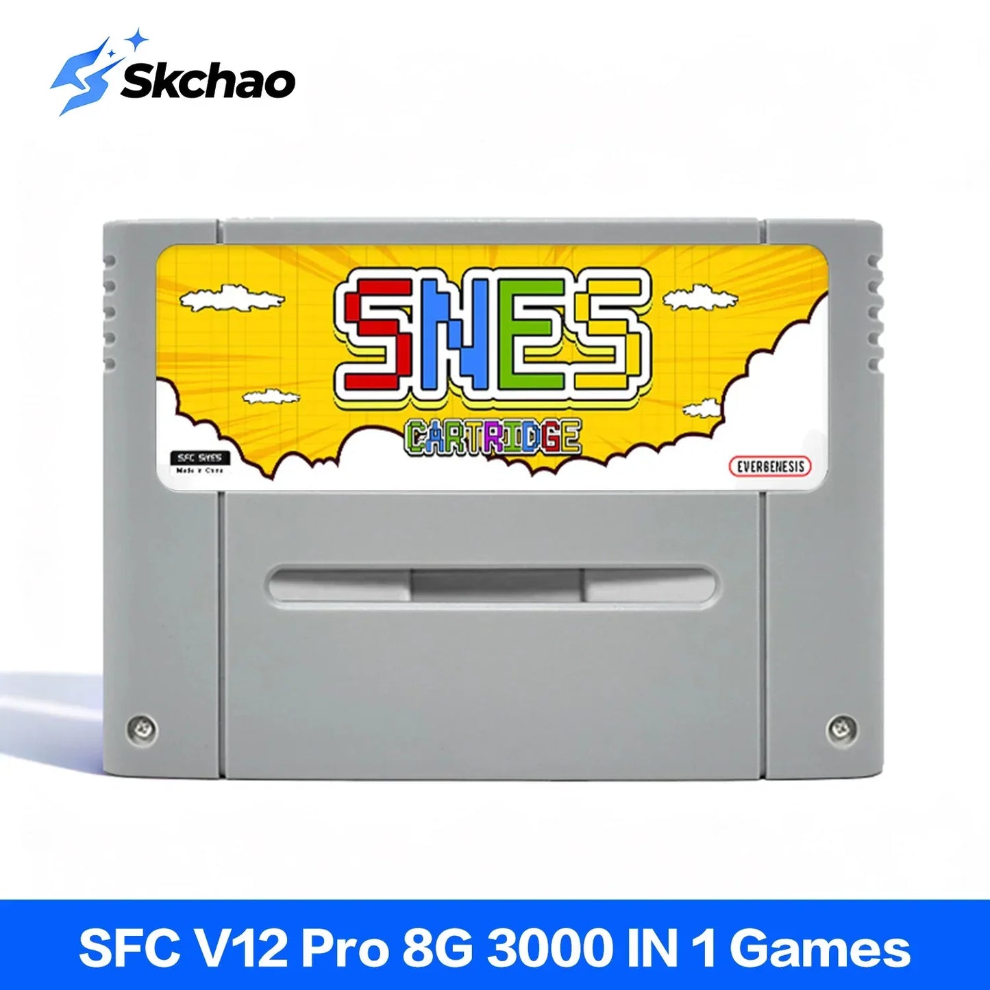 3000-in-1 SFC Memory Card with 8GB TF Game Cartridge for Super Famicom SNES Game Console - Gaming Accessories