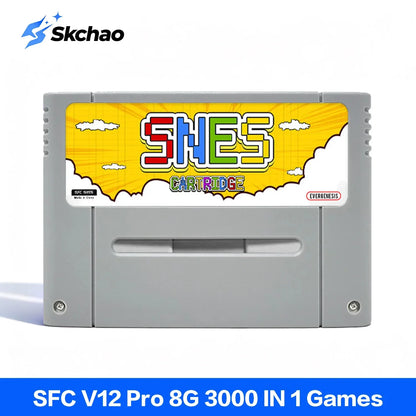 3000-in-1 SFC Memory Card with 8GB TF Game Cartridge for Super Famicom SNES Game Console - Gaming Accessories