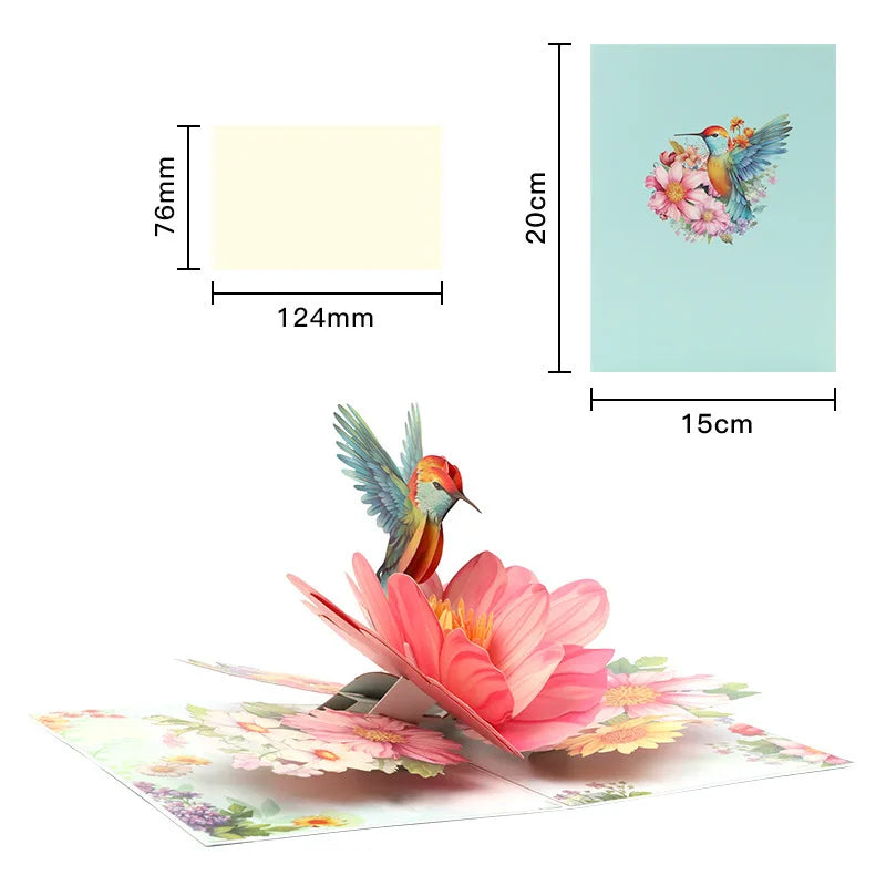 1pc Pop-up 3D Greeting Card with Envelope, Perfect for Birthdays, Anniversaries, Mother'S Day, Father'S Day,Teacher Appreciation