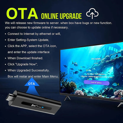 Android TV Stick Set Top Box 8K Dual WiFi 6 Quad Core BT5.0 HDR+10 Google Assistant for Netflix YouTube iptv H313 Media Player