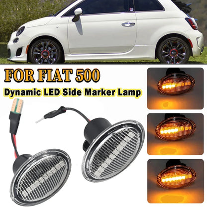 BINGWFPT For Abarth 500 595 695 For FIAT 500 500C 500L Flashing LED Dynamic Turn Signal Side Marker Light