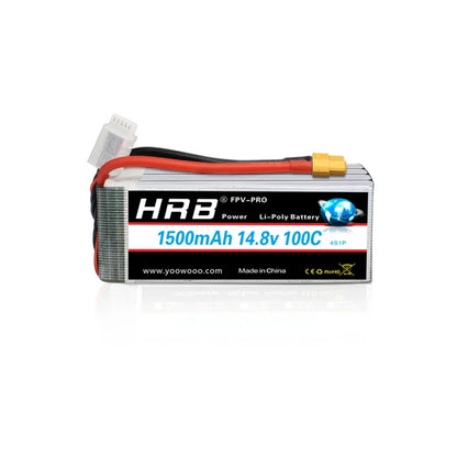 HRB 14.8V 1500mah Lipo 4S 100C RC Battery with XT60 Connector for RC Airplane fpv drones rc car truck tack RC Boat