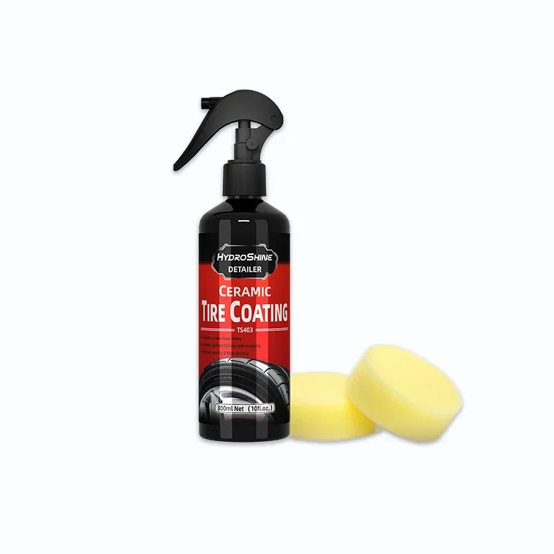 Hydroshine Ceramic Tire Coating Shine Spray Tyre Gloss Plastic Rubber Wheel Restorer  Long Lasting Hydrophobic Cleaner Seal Wax