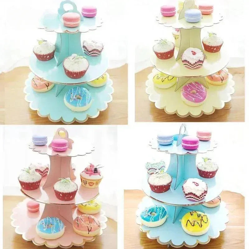 Cake Rack Stand 3 Layer Afternoon Tea Wedding Banquet Plates Party Utensils Birthday Party Christmas Party Cake Tools Display De