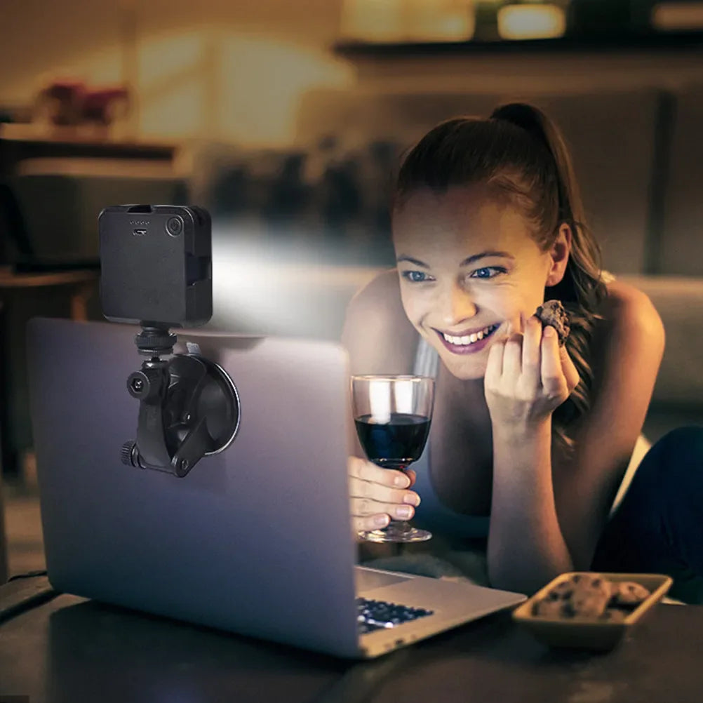 LED Camera Video Conference Light Suction Cup Portable Laptop Webcam Lamp Video Lighting Broadcasting Lighting