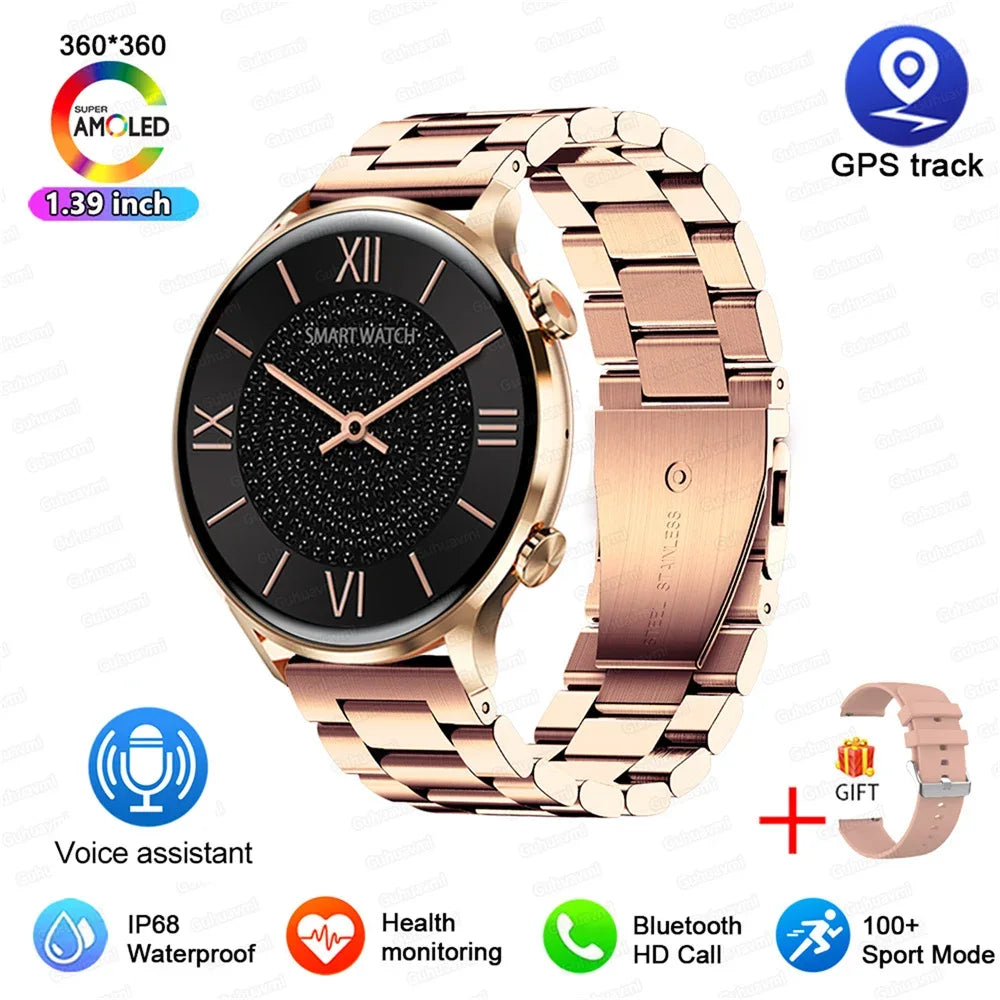 2025 New Smartwatch Women 1.39 inch AMOLED HD Screen Always On Display Custom dial Call IP68 Sport Smart Watch For women men
