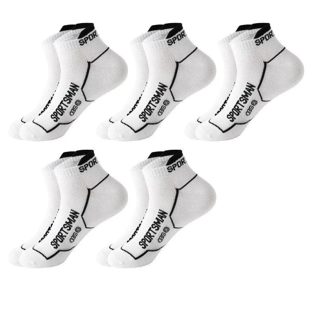 5 Pairs Men's Short Socks Sweat Absorbent and Odorous Basketball Running Sports Socks Breathable Mesh Men's Socks