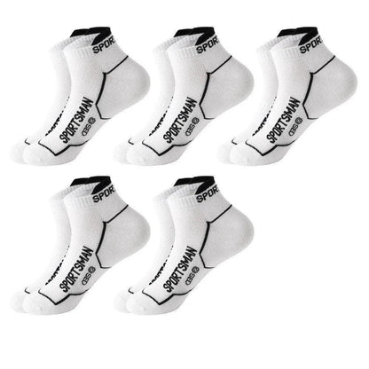 5 Pairs Men's Short Socks Sweat Absorbent and Odorous Basketball Running Sports Socks Breathable Mesh Men's Socks