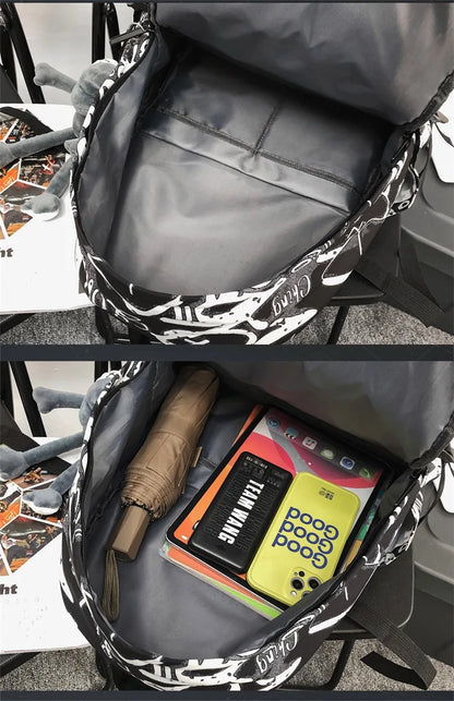 middle high school backpack for teenage boys cool school bag college student backpack large capacity schoolbag for boy cute doll