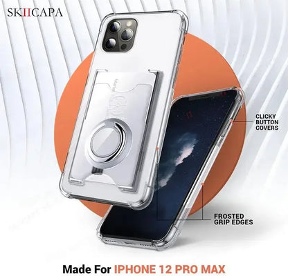 Ring Holder Wallet Card Slot Phone Case for Xiaomi 14T 14 Pro Airbag Shockproof Soft Silicone Transparent Cover for Redmi 14C 4G