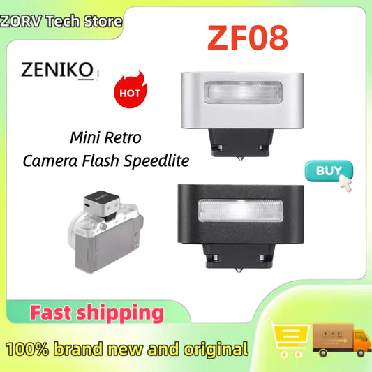 ZENIKO ZF08/ZF04 Mini Camera Flash Speedlite 6500K Universal Hot Shoe Mount for Sony Canon Nikon Olympus DSLR Camera Outdoor