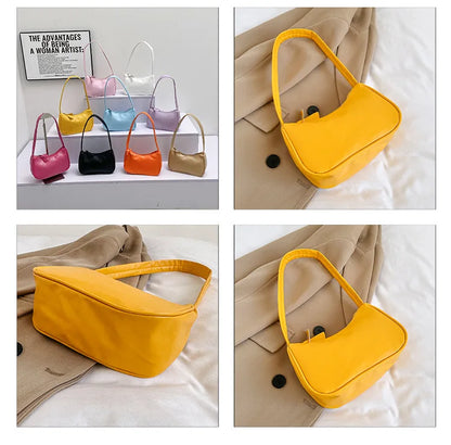 PU Candy Color Mini Handbag Women Shoulder Bag Girls Small Hand Bag Key Phone Pouch Coin Purse Card Bags Card Holder for Women