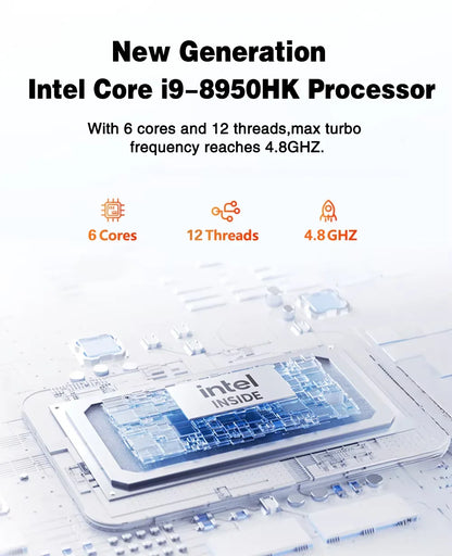 New Windows 11 Pro Portable Mini PC Gamer Core i9 8950HK i3 6100 Mini Computer 16GB RAM 1TB SSD 1000M Ethernet Gaming PC Desktop