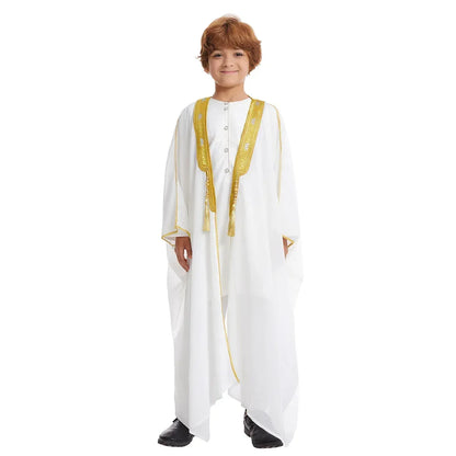 Muslim Saudi Arabian Boy Abaya Children Praying Islamic Clothing Kimono Middle Eastern Teen Dress Dubai New Fashion Classic