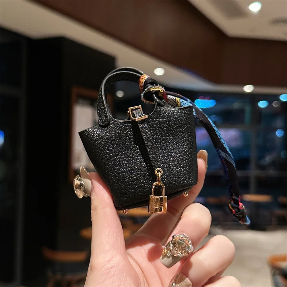 2024 New style Mini House Small Bag Handheld Portable Hand Rope Bluetooth Earphone Bag Zero Wallet Multi functional Small Bag