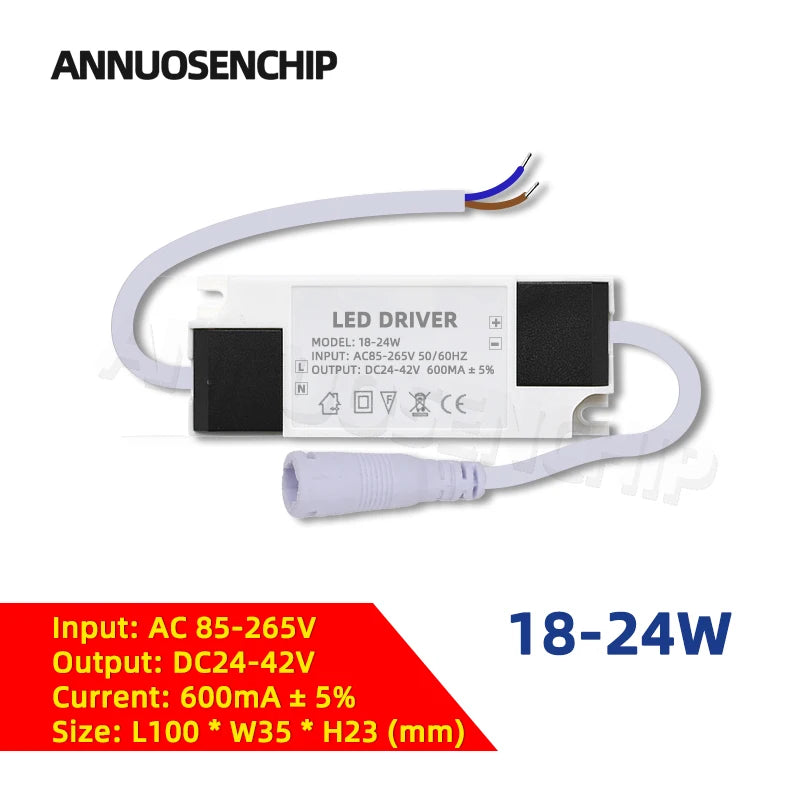 Hot 300mA 600mA LED Constant Current Driver Power Supply 85-265V AC to DC Lighting Transformers for Downlight Lamp Ceiling Light