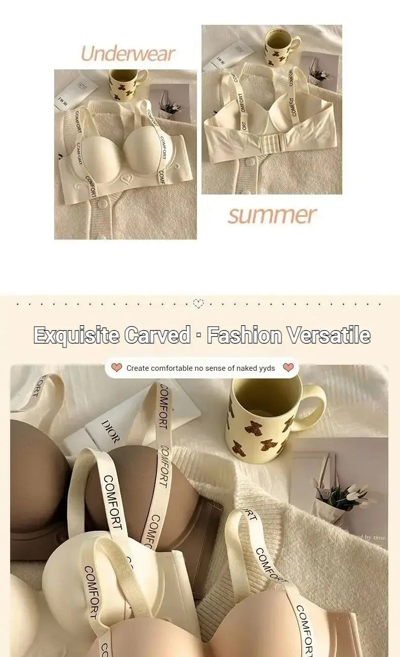 Push Up Bra for Small Breasts Seamless Lift Adjustable Bralette  Anti Sag Ringless Design Back Beauty Enhancer 24H Comfort