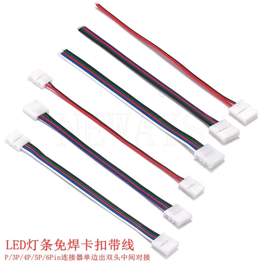 10Pcs 2/3/4/5/6 Pin LED Strip Connector for 8mm 10mm 12mm 3528 5050 5630 RGB RGBW IP20 Non-waterproof LED Tape Light to Wire by PDG ibma