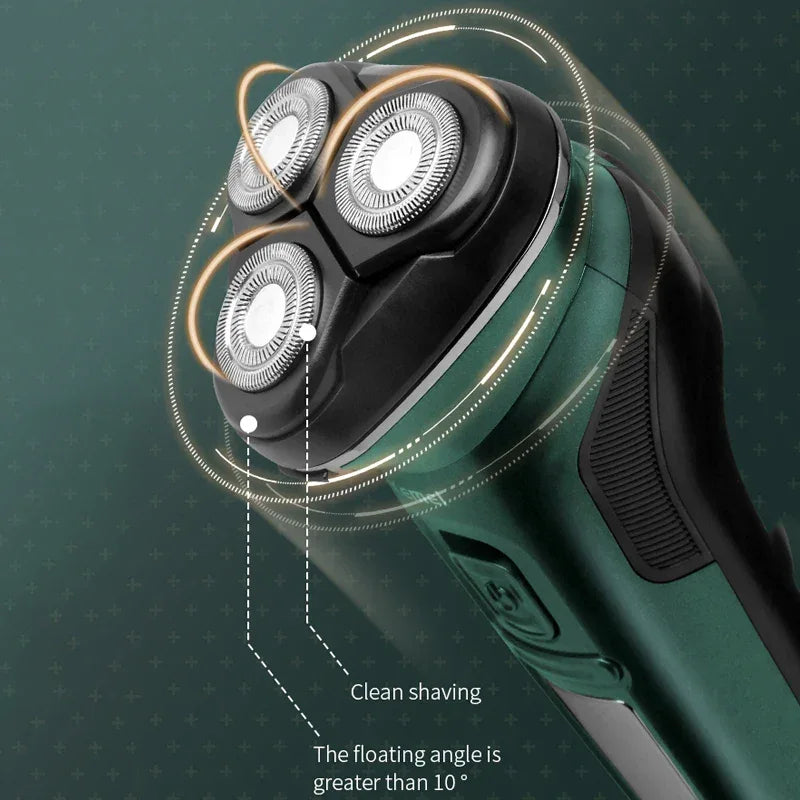 Kemei LCD Dislay Waterproof Electric Shaver For Men Wet Dry Neck Beard Electric Razor Facial Shaving Machine Rechargeable